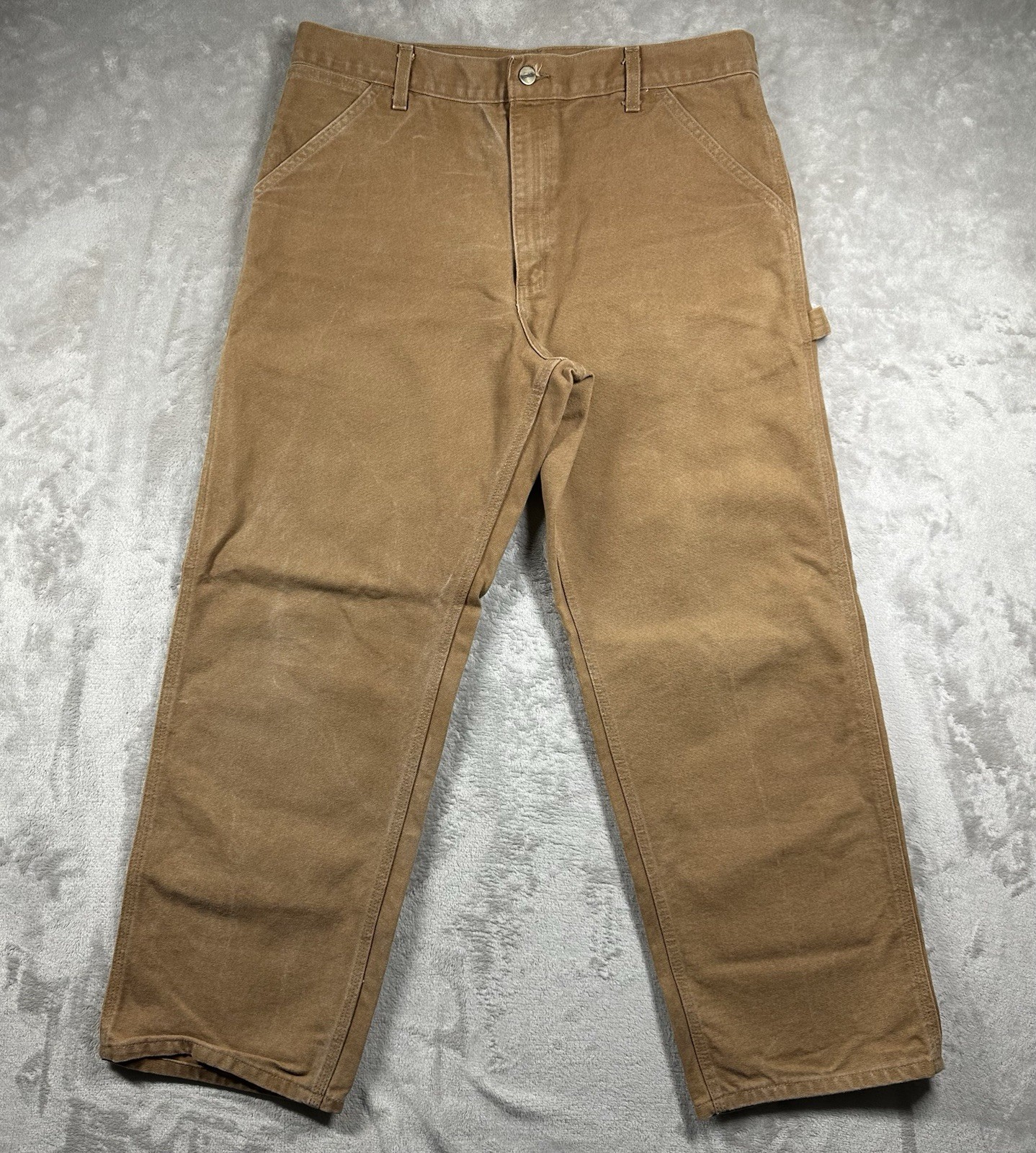 Carhartt Canvas Pants Sz 36×30 (Actual 34×29) B11 BRN Union Made In USA Workwear