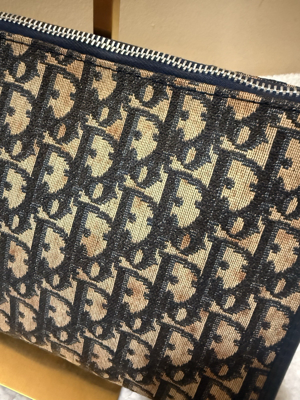 Vintage Christian Dior Bagages Oblique Monogram Pouch/Clutch