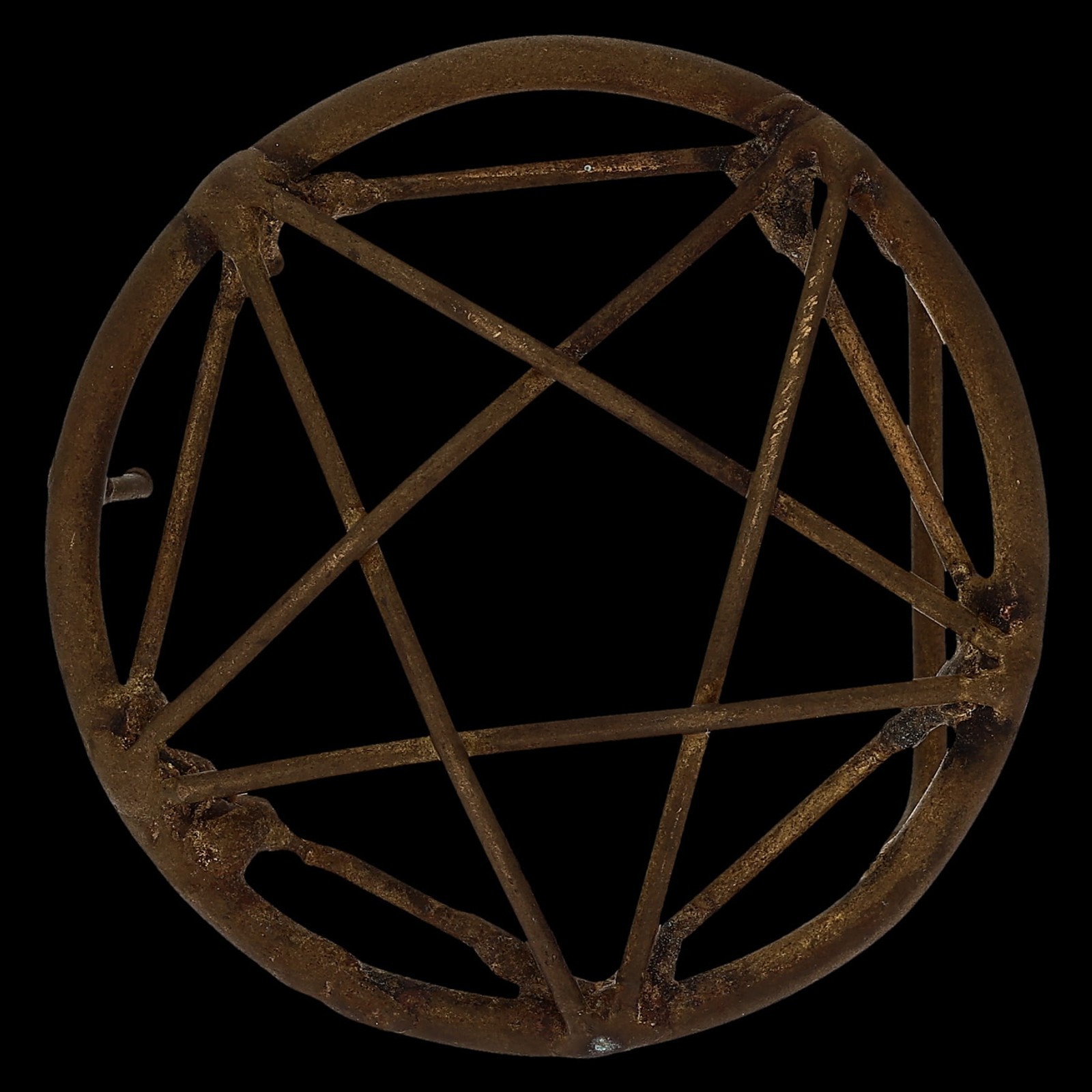 Vtg Pentagram Handmade Pentacle Occult Pagan Witchcraft Biker Goth Belt Buckle