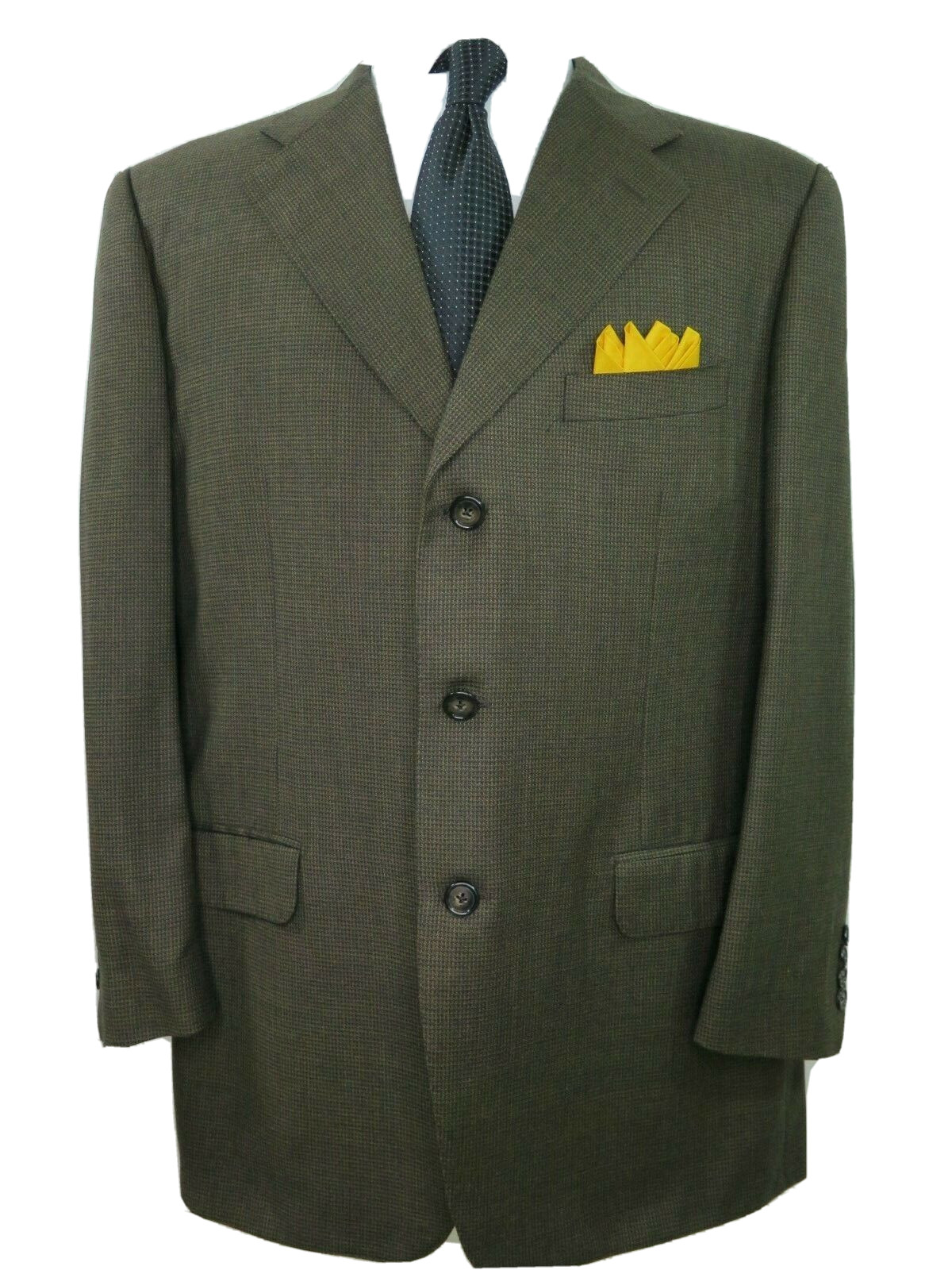 Corneliani Men’s Pure Wool Micro-Check Italian Blazer Jacket Sport Coat 44 R EUC