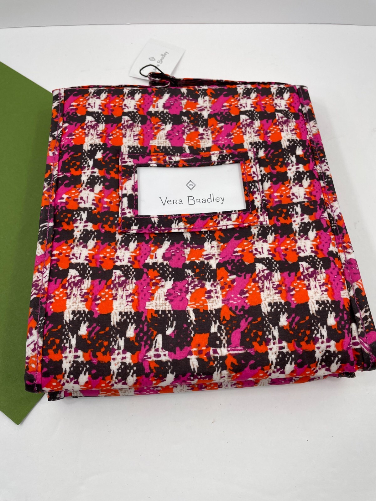 Vera Bradley Lunch Sack Houndstooth Tweed Pink Brown Insulated Snap Buckle NWT