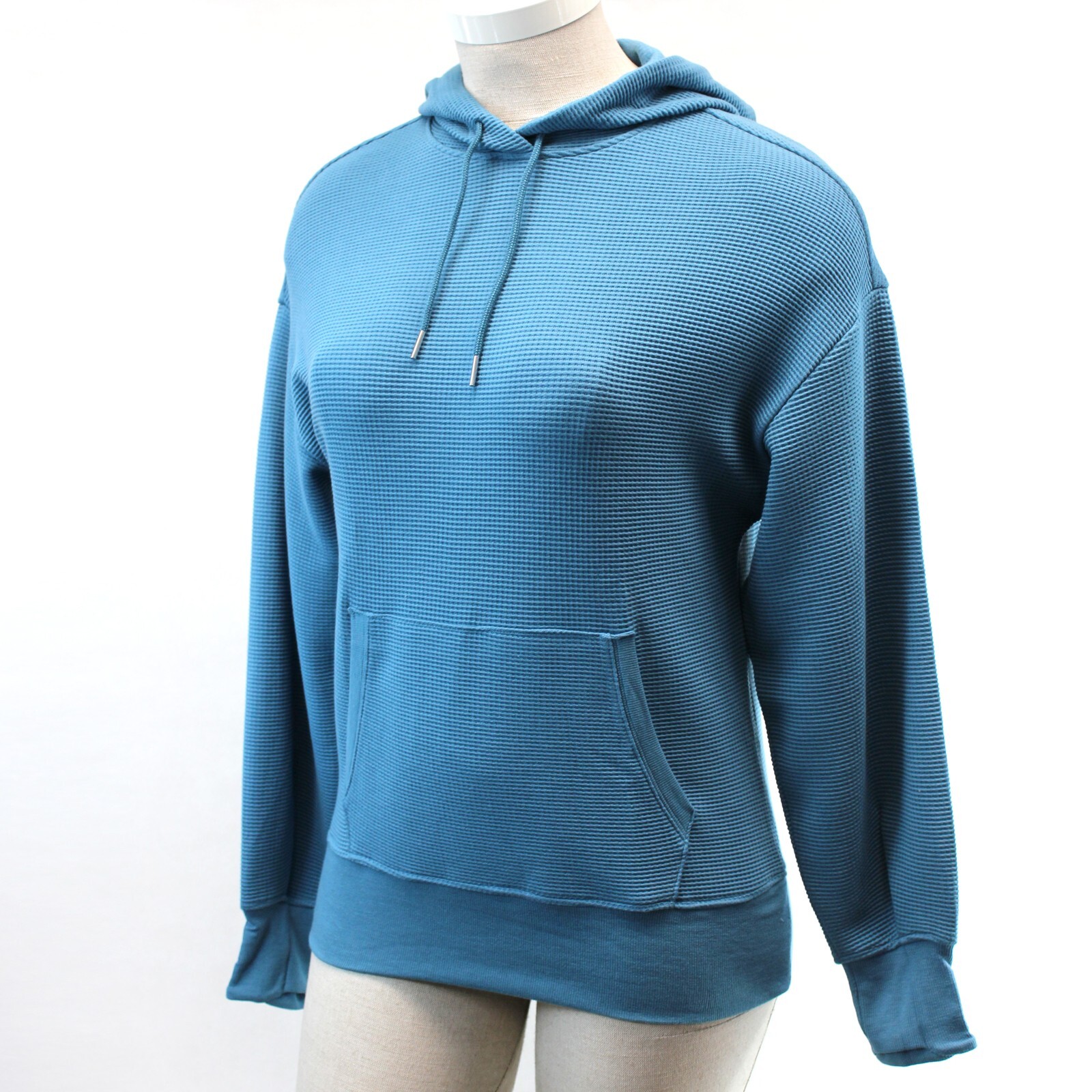 ATHLETA Blue Textured Pockets Hoodie Sweatshirt XL Tall