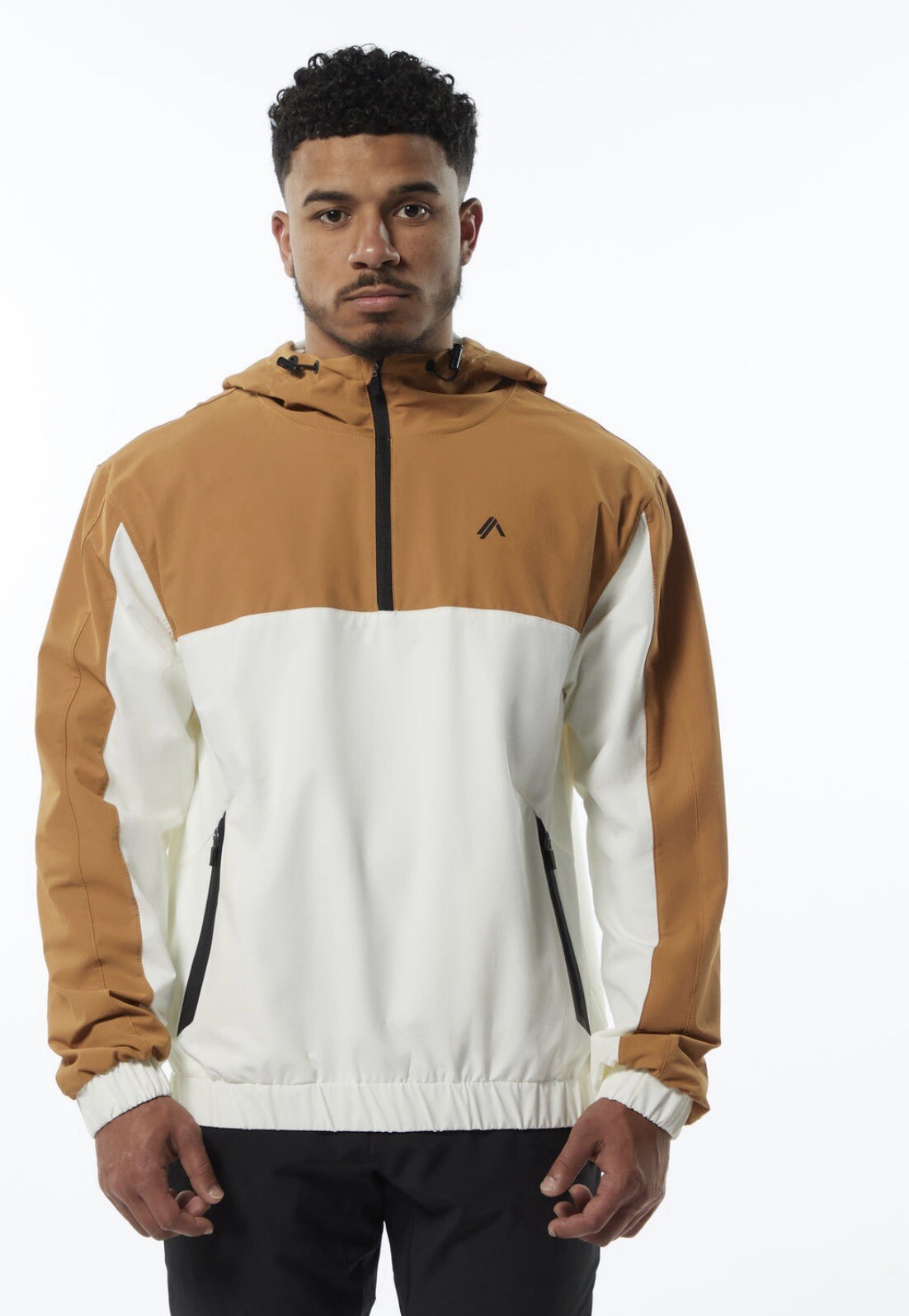 Alphalete Men’s Exp Tech Windbreaker- Chestnut Cream , Size XL