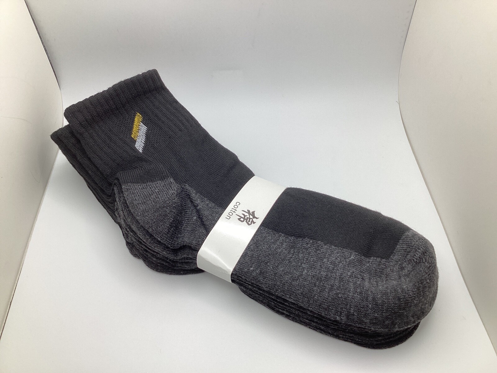 Unisex Cotton Ankle Quarter Socks -5 Pairs Black/Gray Casual Sports -Size 9-11