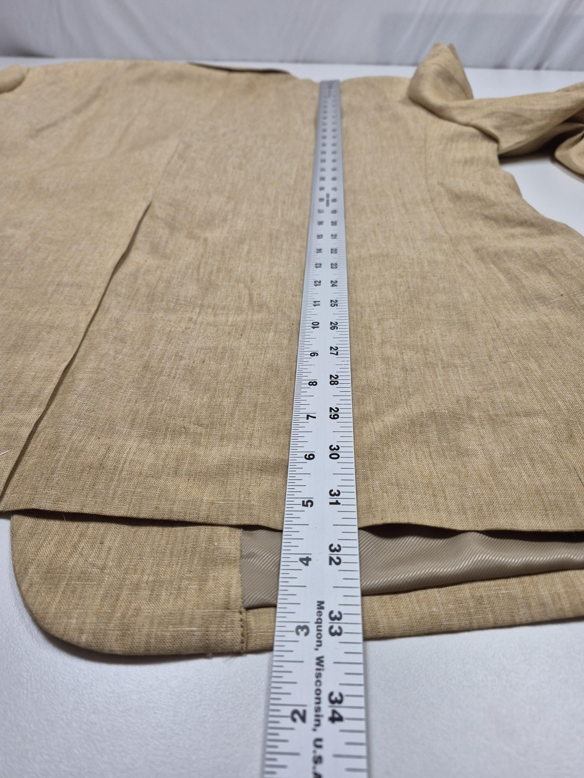 VTG Haspel Suit Men’s 48R Beige 100% Linen 2 Piece 43×36 Manor Pleated NWT