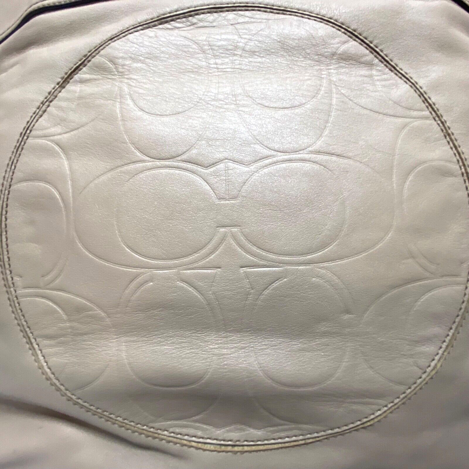 Coach Laura Signature Embossed Large Leather Tote F18336 Taupe