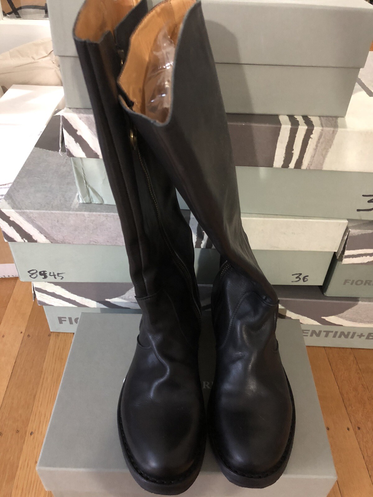 Fiorentini + Baker Ester Black Zip Boots Size 35 US 5 New In Box $540