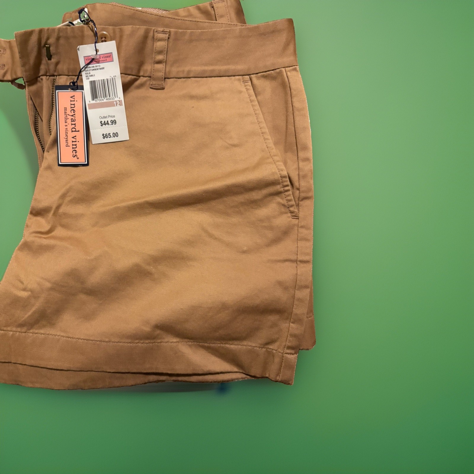 Vineyard Vines Every Day Shorts Womens 12 NEW Officer Khaki Tan 3 1/2 In Chino