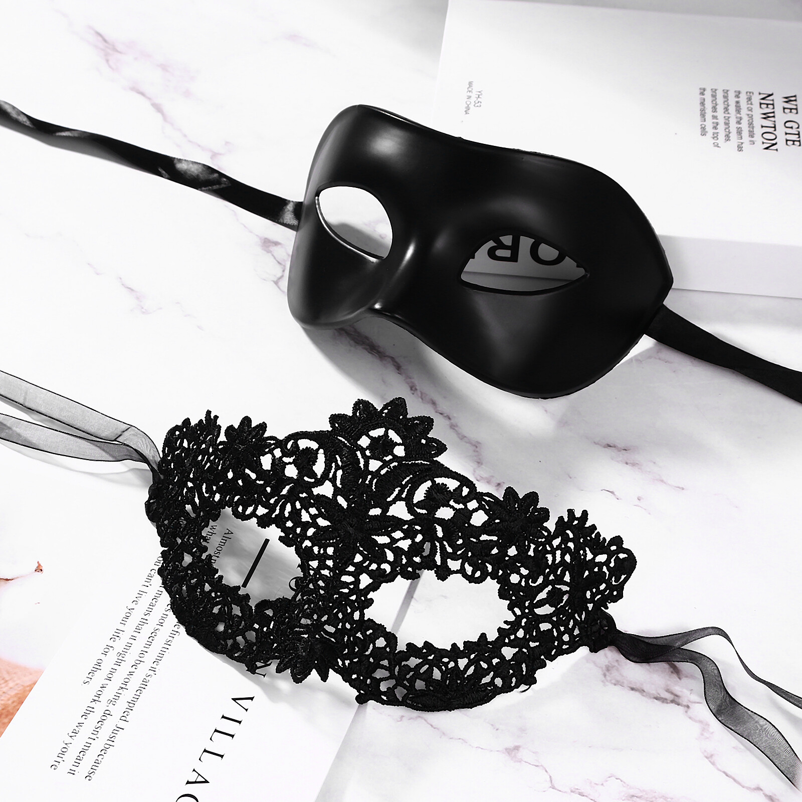 Couple 2pcs Masquerade Masks Venetian Costume Ball Wedding Cosplay Party Mask