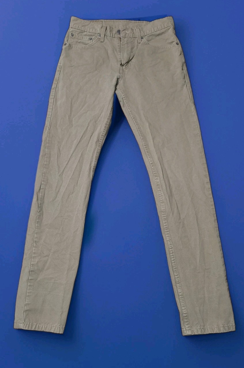 Levis 512 Mens Slim Taper Khaki Tan White Tab Stretch Jeans 29×30