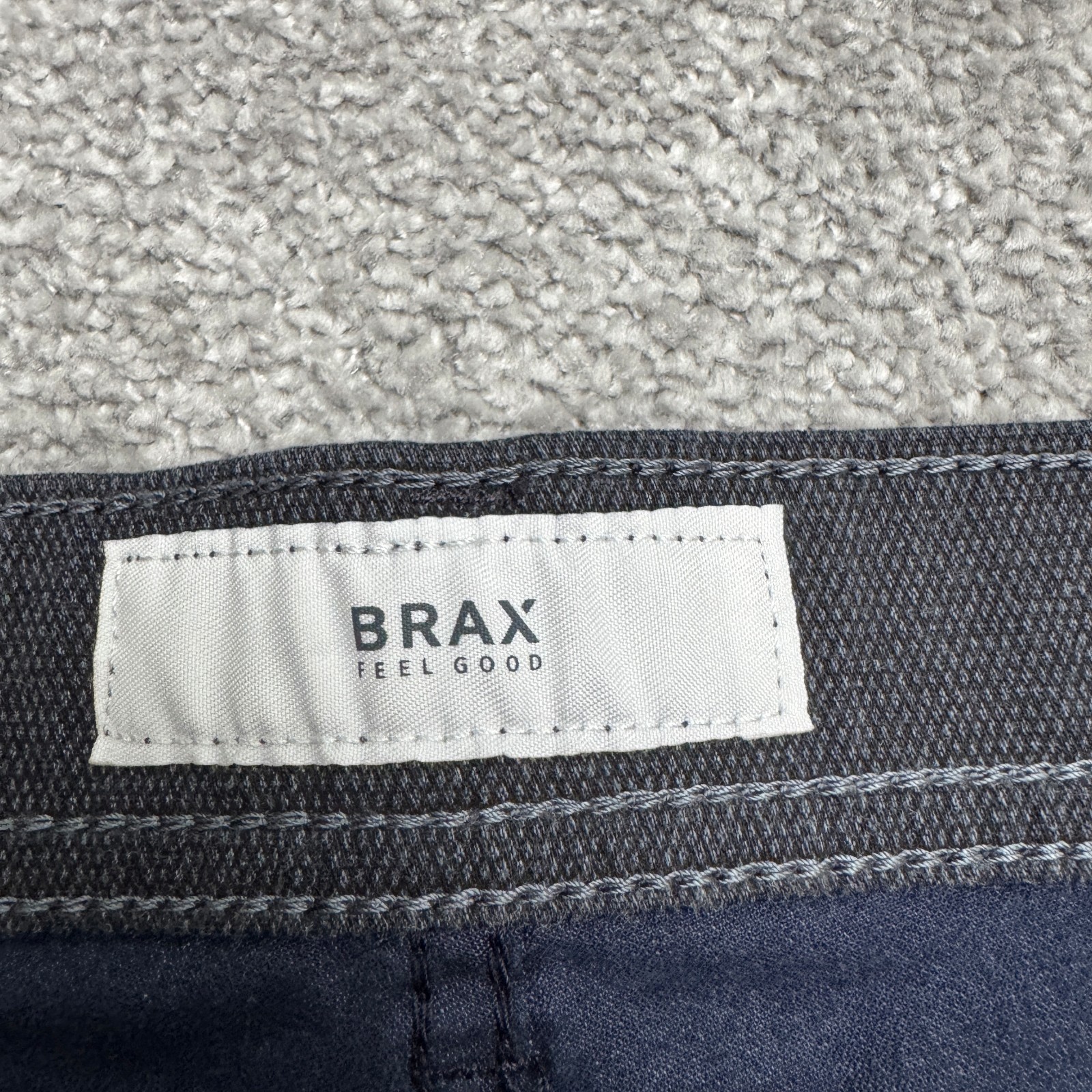 Brax Feel Good Style Cooper FA Woo Look Pants Mens 35×34 Dark Gray Straight Leg