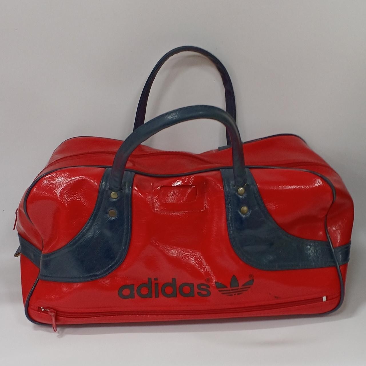 ADIDAS 80s Vintage Sports Bag Red Large 19.7in Vinyl Used