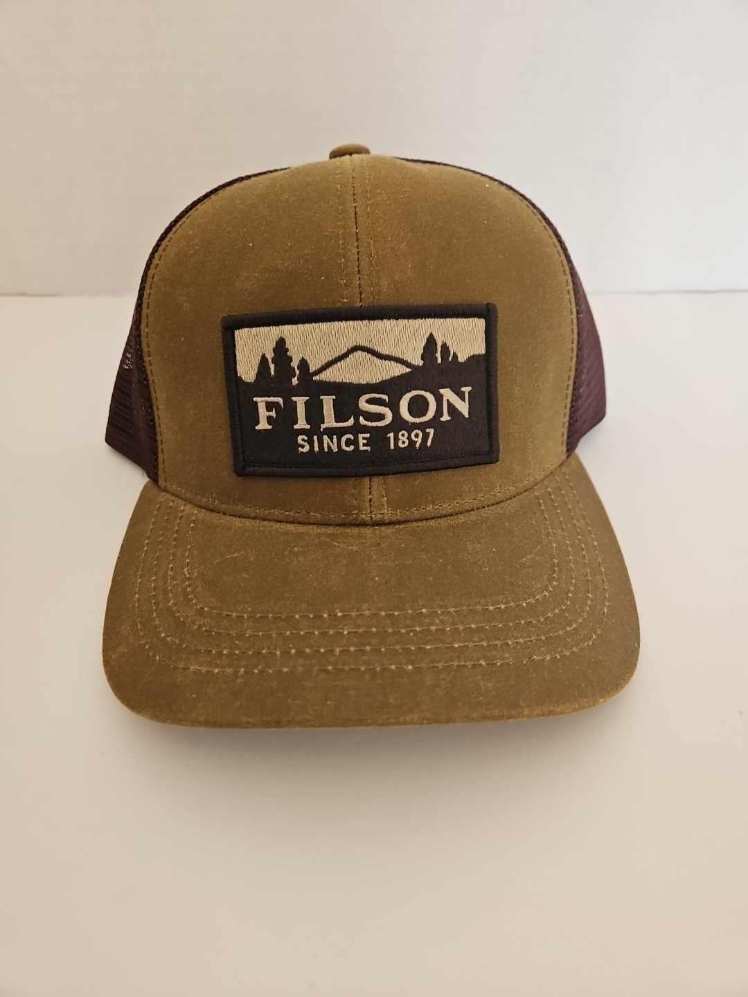 Filson Logger Tin Cloth Mesh Back Cap. Dark Tan.