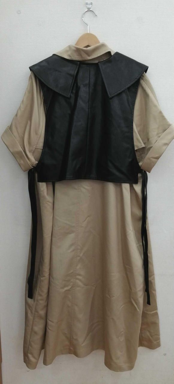 AMERI Trench Multiway Long Vest BEG X BLK 01410740200 Used