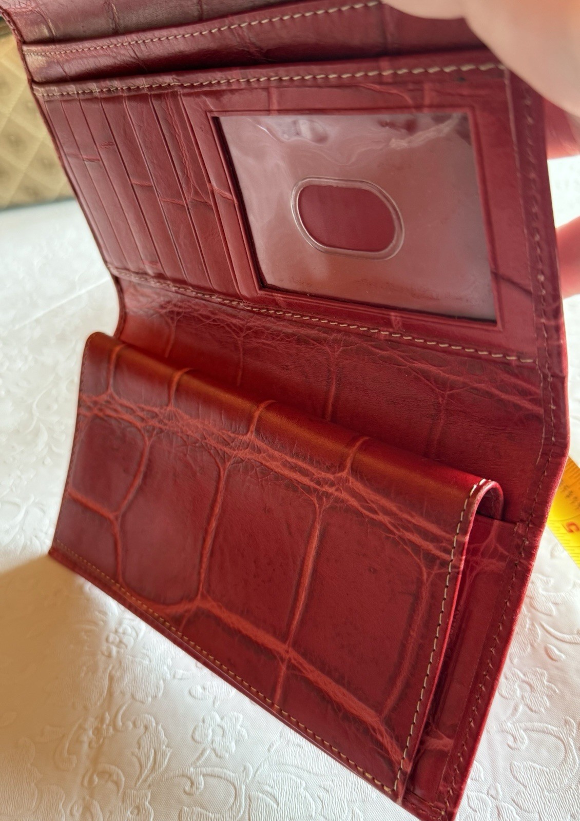 Dooney & Bourle Croc Embossed Checkbook Wallet