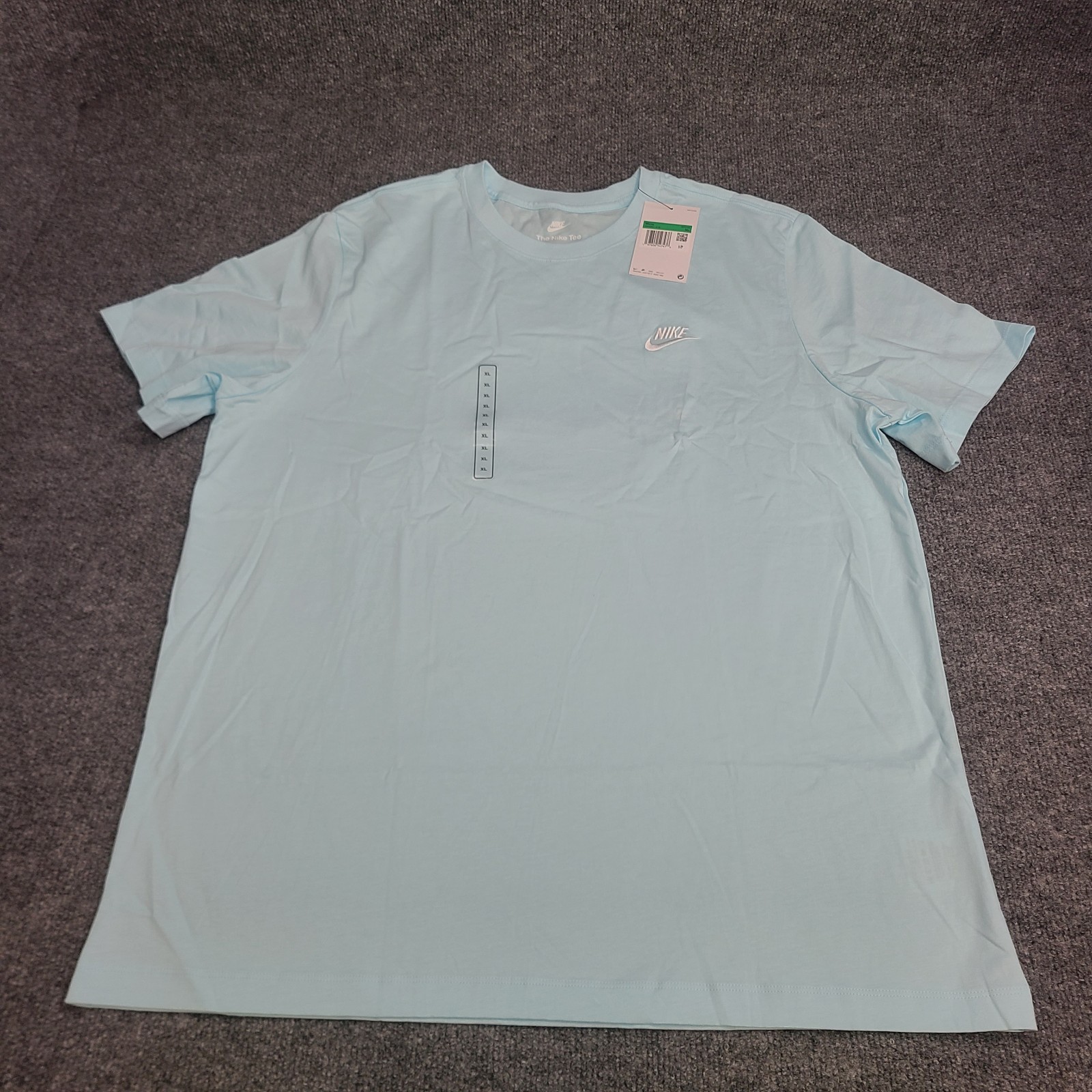 Nike Shirt Men XL Glacier Blue Club Sportswear Embroider Futura Logo Cotton Tee