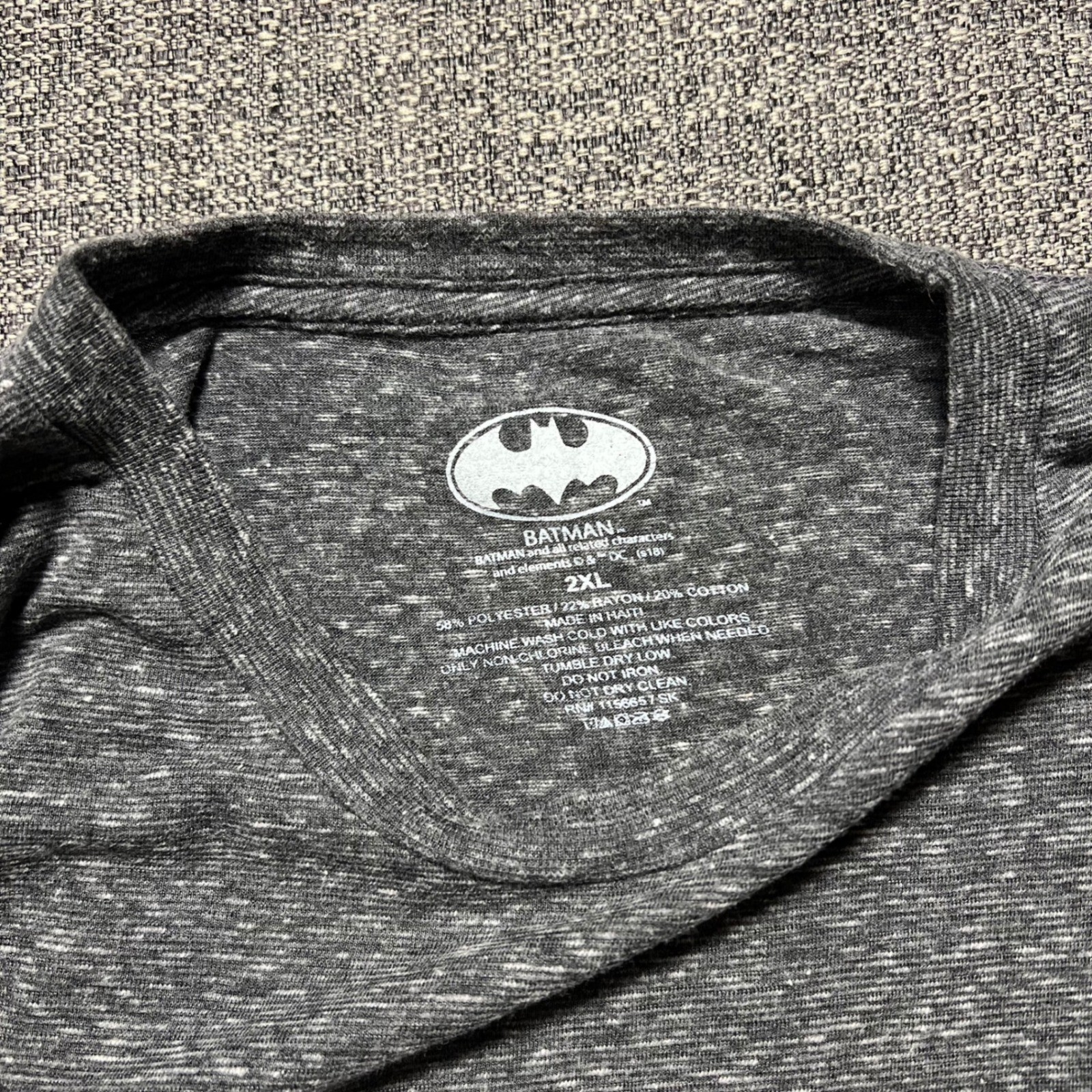Batman Robin Literal Bat Bird Funny T Shirt Mens 2XL Gray DC Comics Graphic Tee