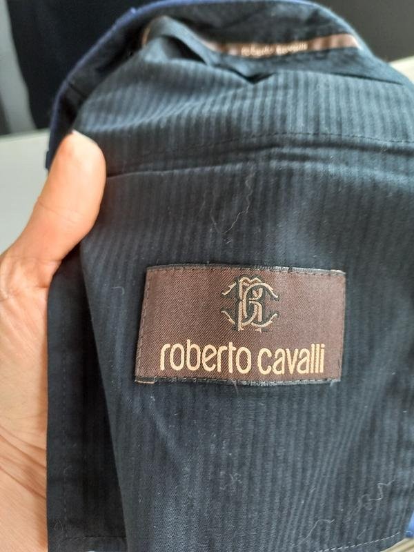 Men Roberto Cavalli Trousers Navy Linen Wool 29 /