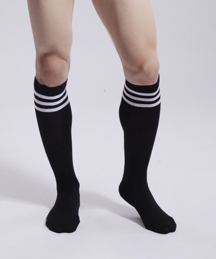 Men’s | 80’s | Old School | Classic Striped | High Knee | Athletic Tube Socks |