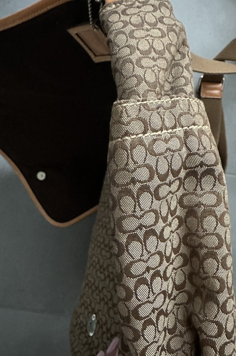 Coach CC Monogram Logo Flap Over Diaper Bag Laptop Bag Brown H0785-F77004