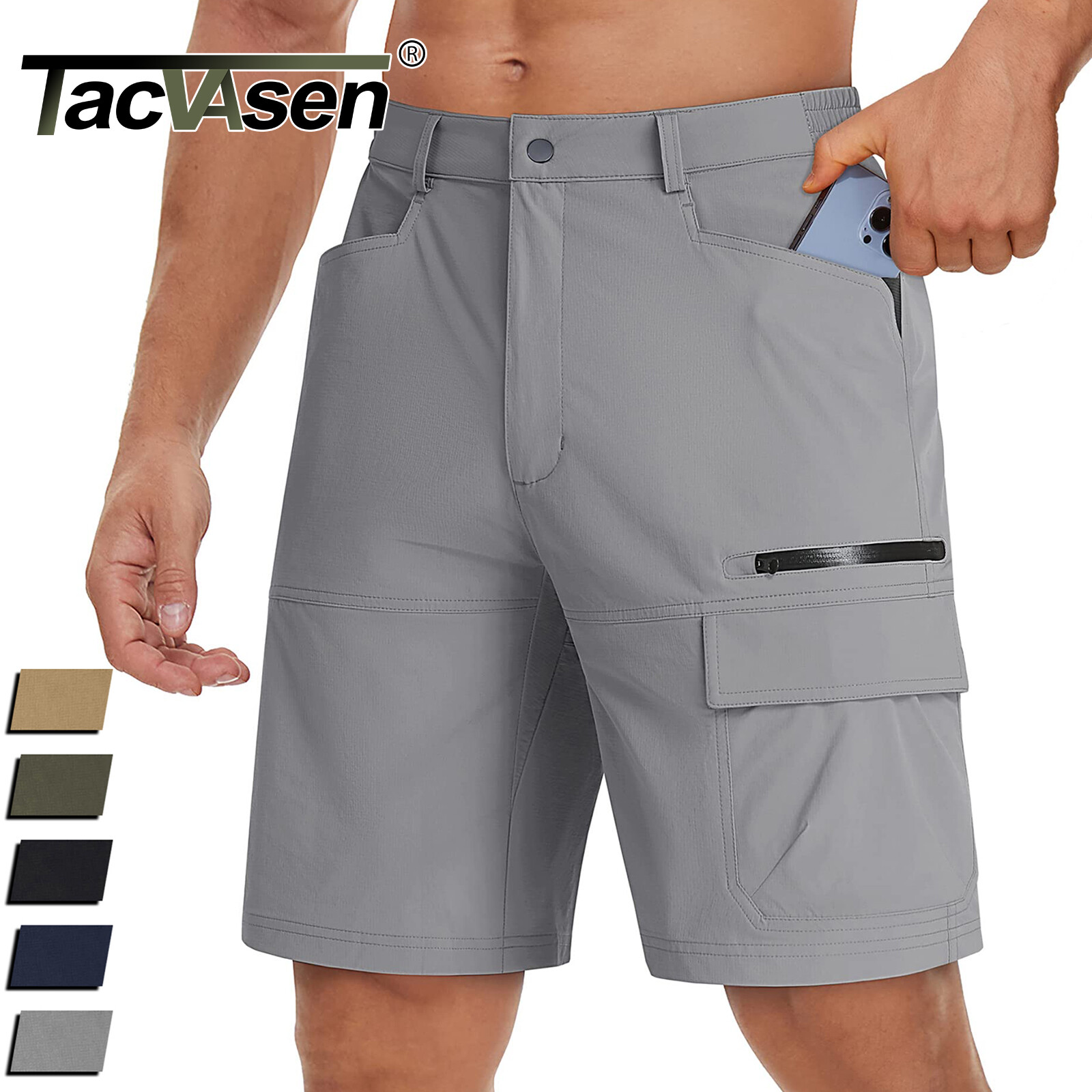 Men’s Hiking Shorts Quick Drying Ripstop Pants Casual 5-Pocket Cargo Work Shorts