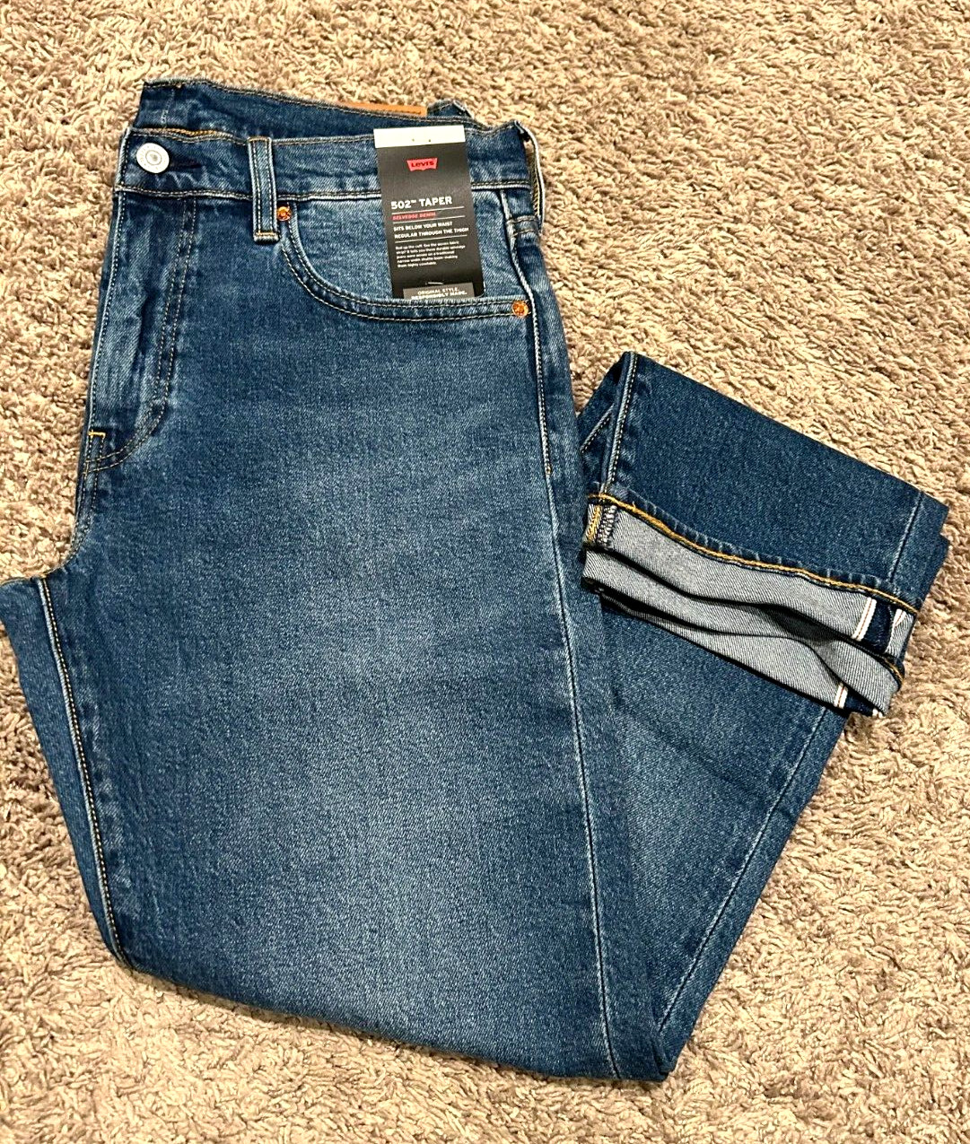 Levi’s Premium 502 Regular Taper Fit Selvedge Jeans WStretch Sizes RT$128 1295