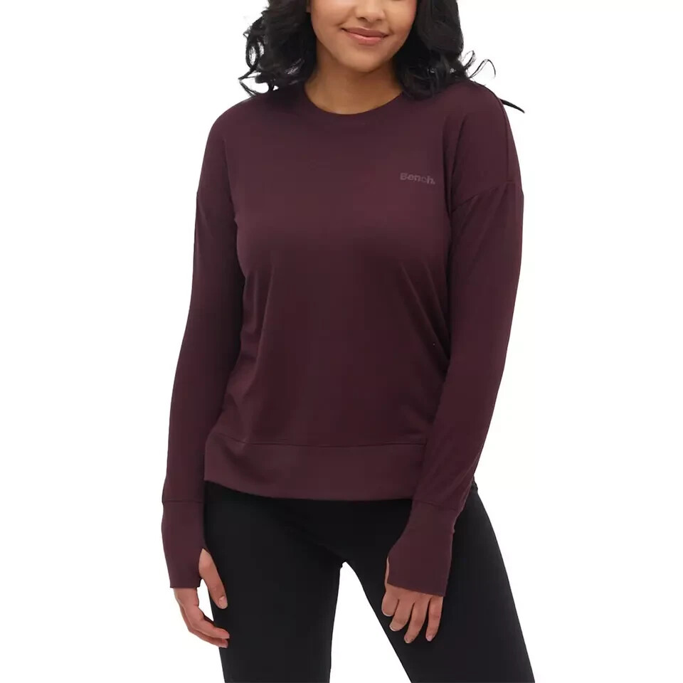 Bench Women’s Soft Jersey Active Top, Purple, Size XL