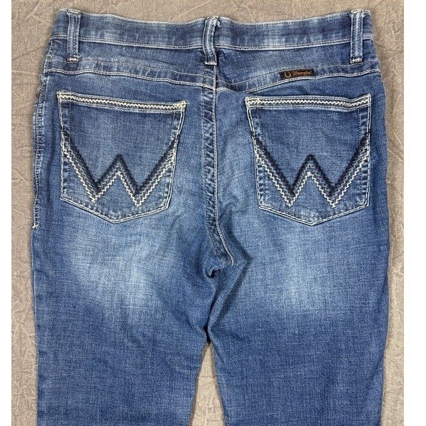 Wrangler Willow Ultimate Riding Jeans Women 15×34 Blue Bootcut Medium Wash Denim
