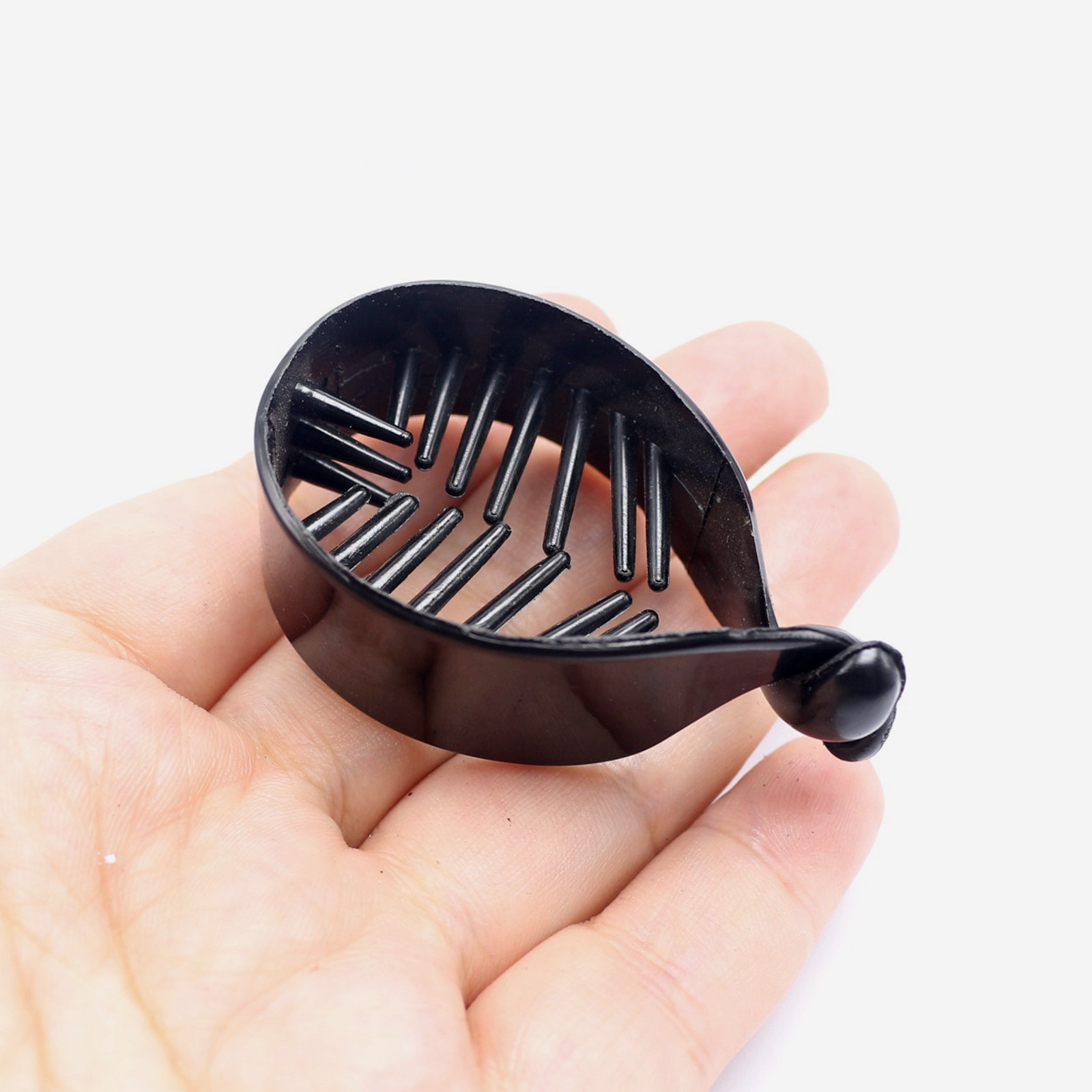 10 Pcs Black Plastic Twisted Ponytail Clip Holder Hair Claw 58mm Bun Maker Craft