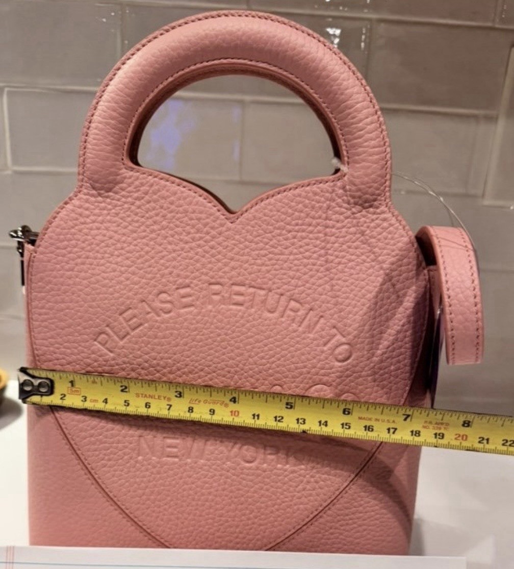 Tiffany & Co. Pink Heart Top Handle Bag Zip Closure Detachable Chain Strap