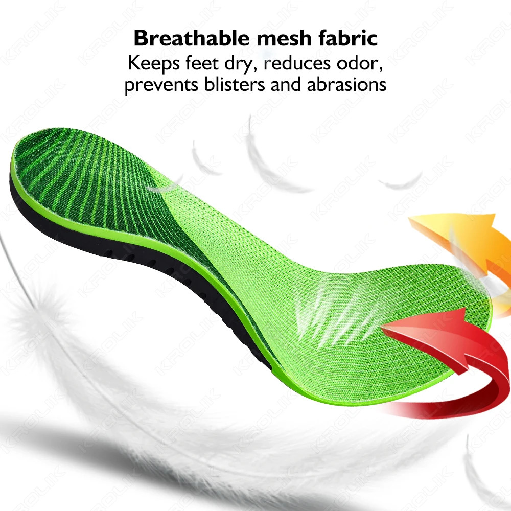 Orthopedic PU Insoles Arch Support Flat Feet O/X Leg Corrector Shoe Inserts