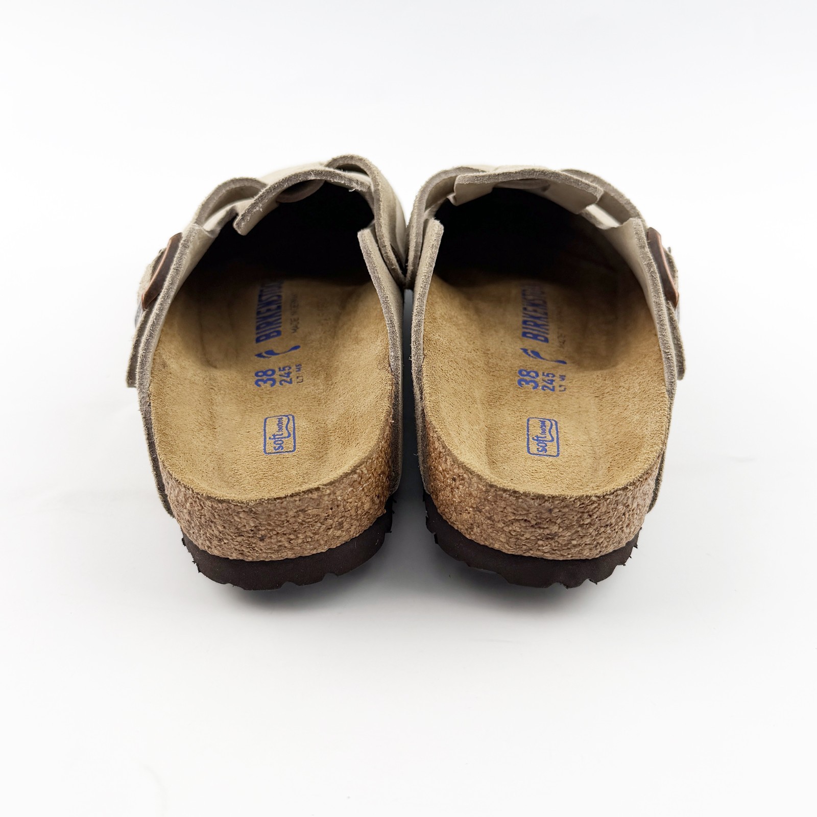 Birkenstock Boston Soft Footbed Suede Clog Taupe Unisex Shoes Have Narrow/Wide