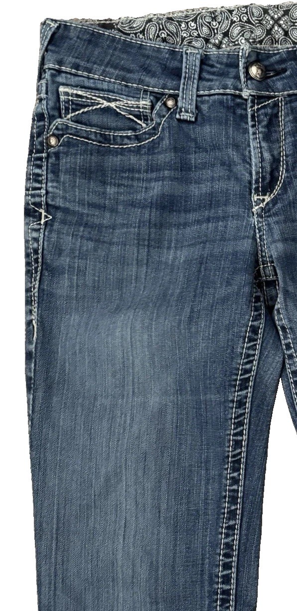Ariat REAL Womens Jeans Straight Leg Icon Womens 30×33.5 Ocean Stretch Low-Rise