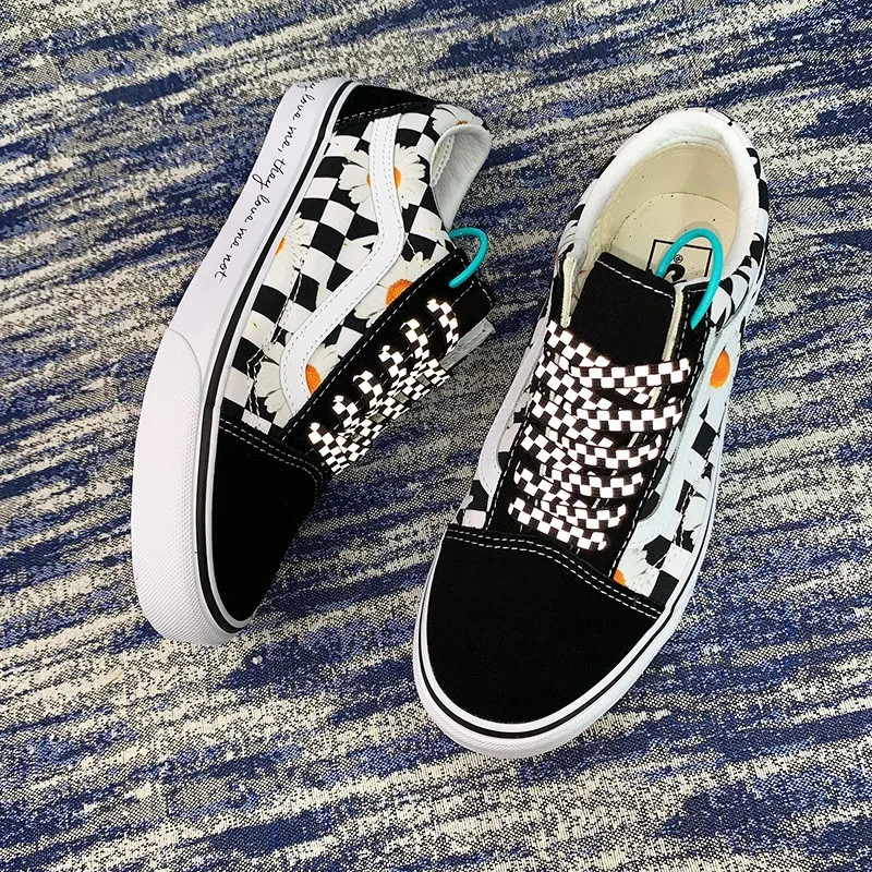 Classic Flat Checkerboard Shoelaces for Sneakers AF1 Wave Shoelace Sports Casual