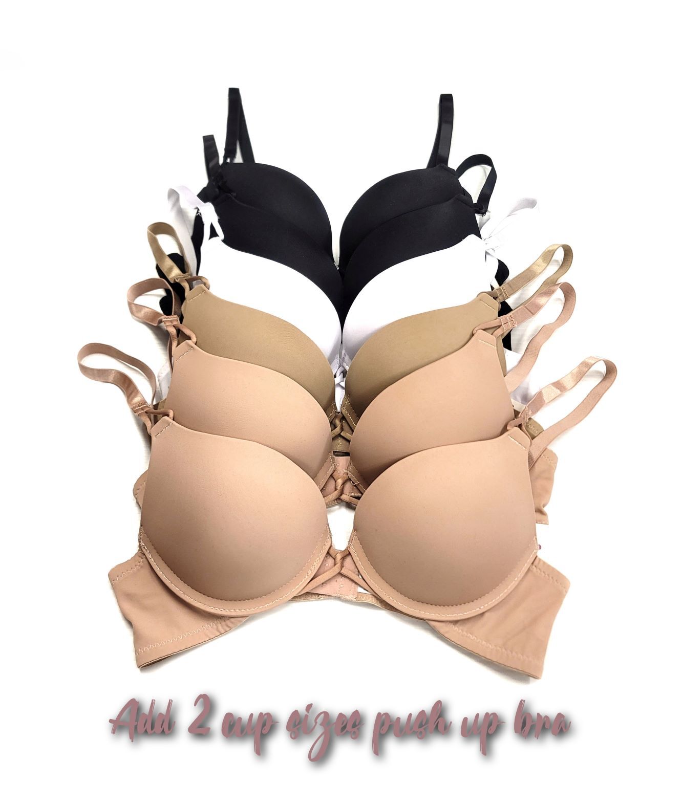 Add 2Cup Sizes Extreme Ultimate Lift Padded Cross Front Push Up Bra brassiere