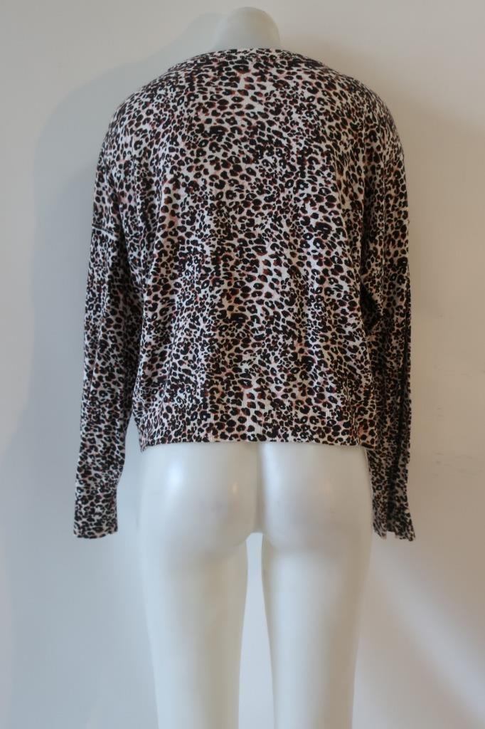 Womens Sanctuary (Item-806) White Black Pink Animal Print Sweater L