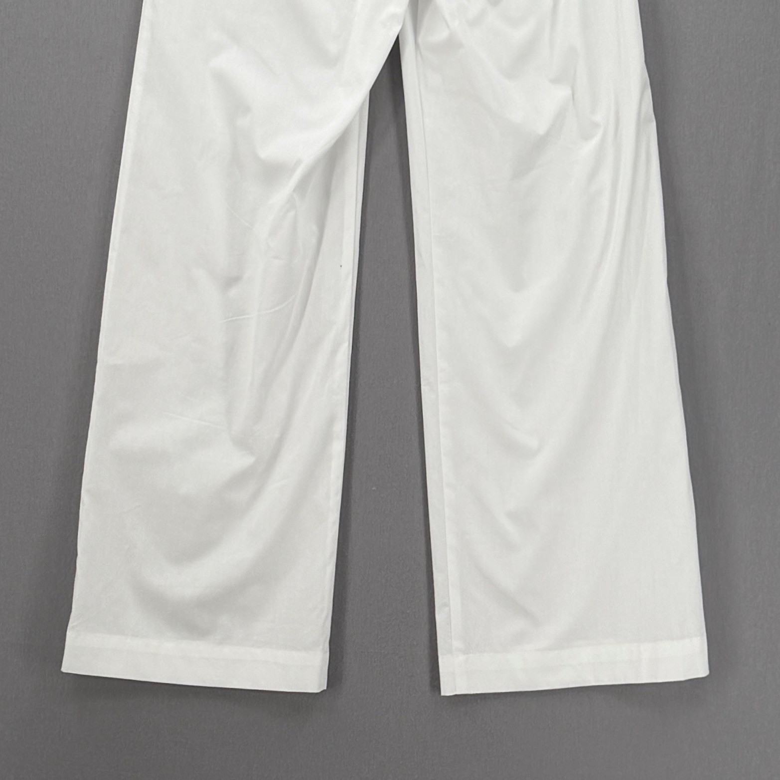 ENZA COSTA Poplin Resort Pant Womens XS White Cotton Wide Leg Drawstring NEW