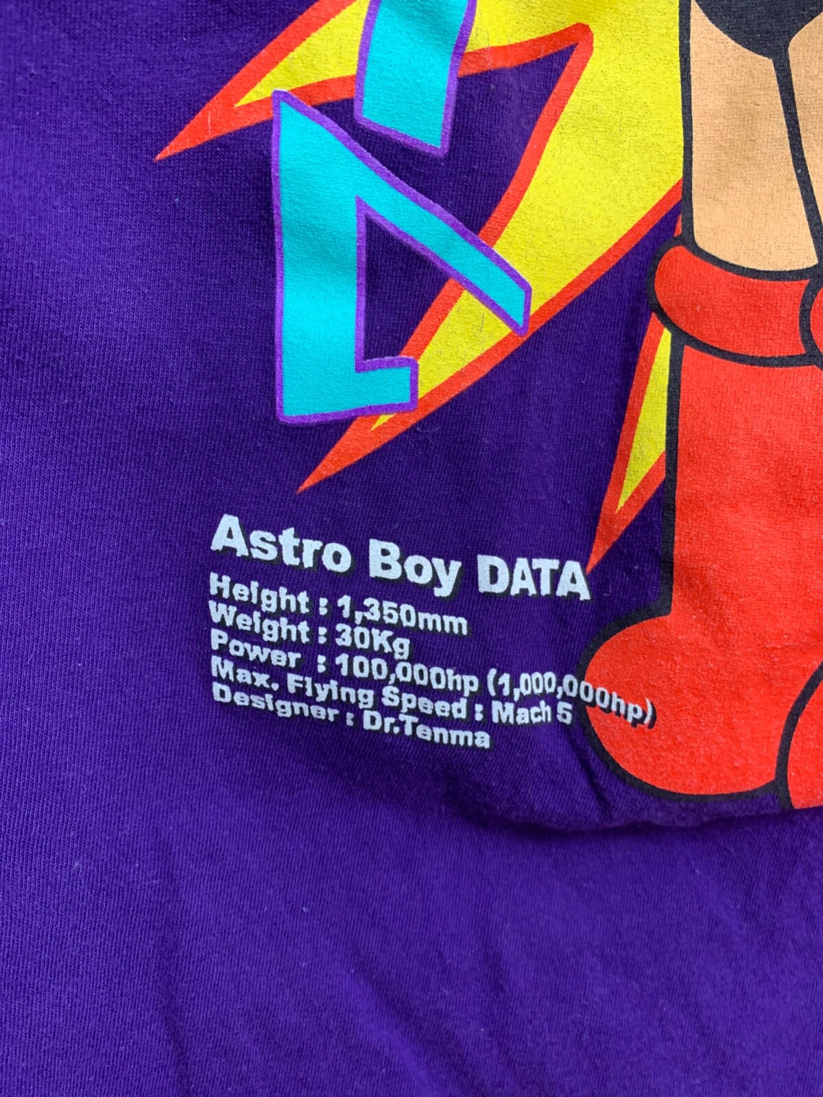 Astro Boy Tozuka Productions Rare Japanese Anime Purple T-shirt SZ M EUC