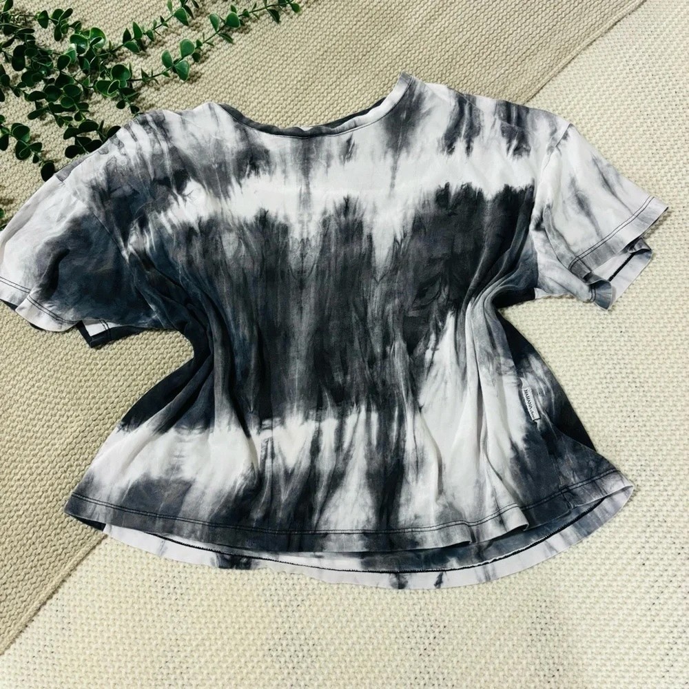 Nahana Jeans Black & White Tie Dye Oversized Cropped Tee – Size S