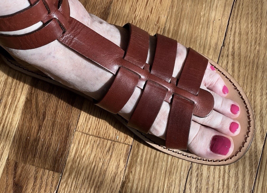 Dolce & Gabbana D&G Brown Leather Gladiator Sandals Flats Straps 39 9