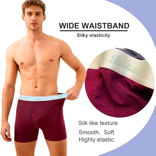 Mens underwear Upgrade bamboo boxer briefs Breathable,cool Medium 6clours 8pack