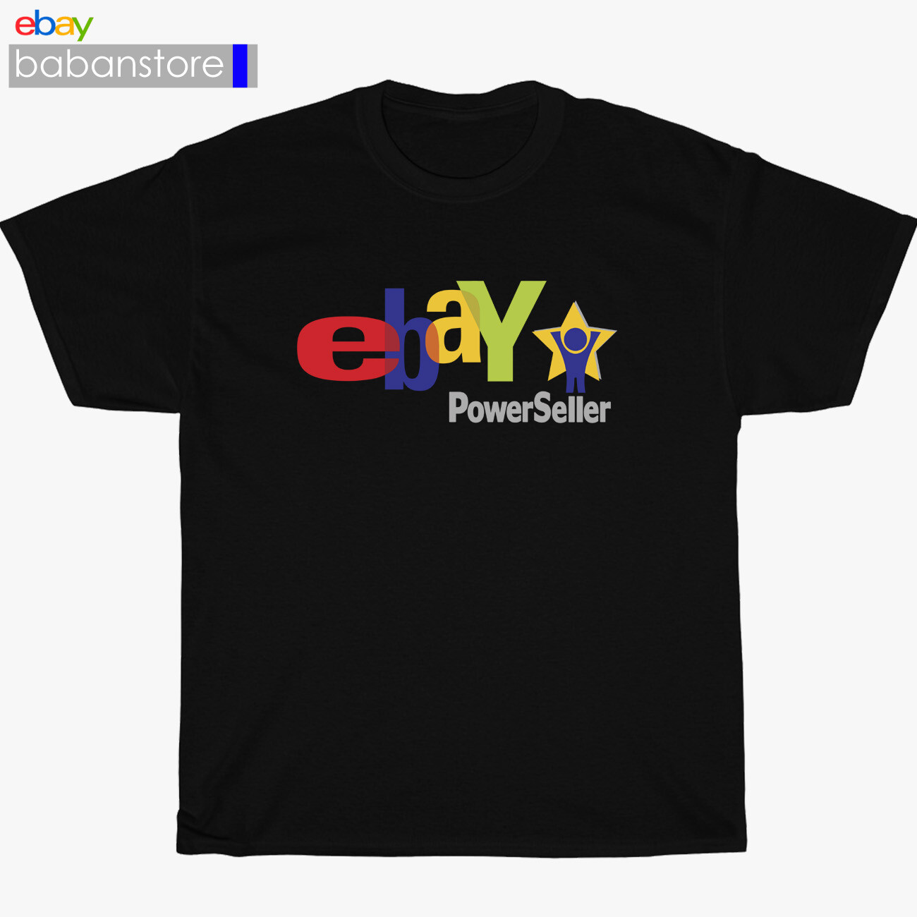 New ebaY Power Sellers Logo Black/White/Grey/Navy T-Shirt Size S-5XL