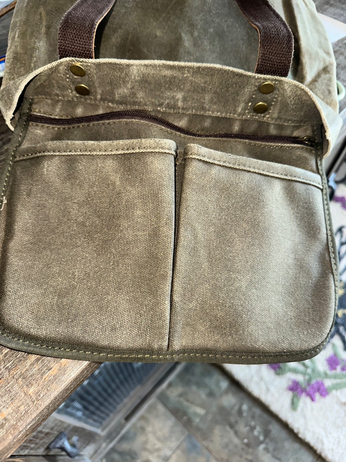 Canvas Tote Heavy Waterproof Green Lg Mint