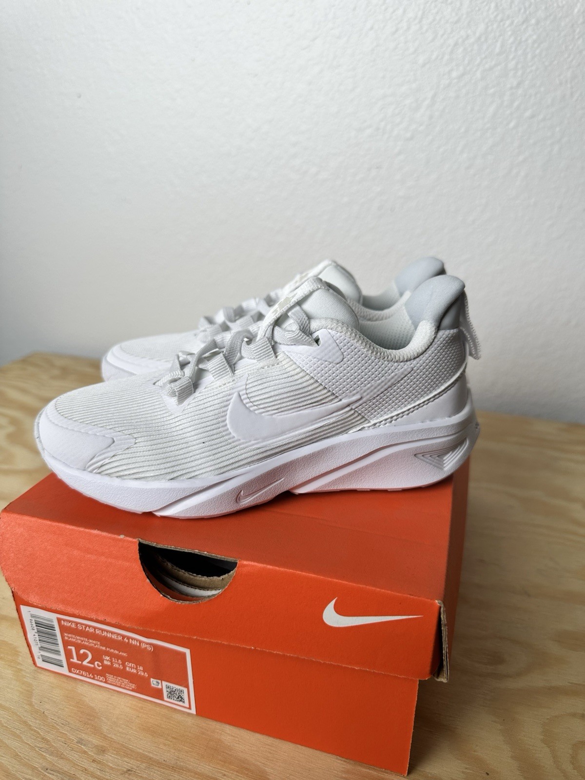 Nike Star Runner 4 NN (PS) Kids Athletic Sneaker White 12C Low Top DX7614-100