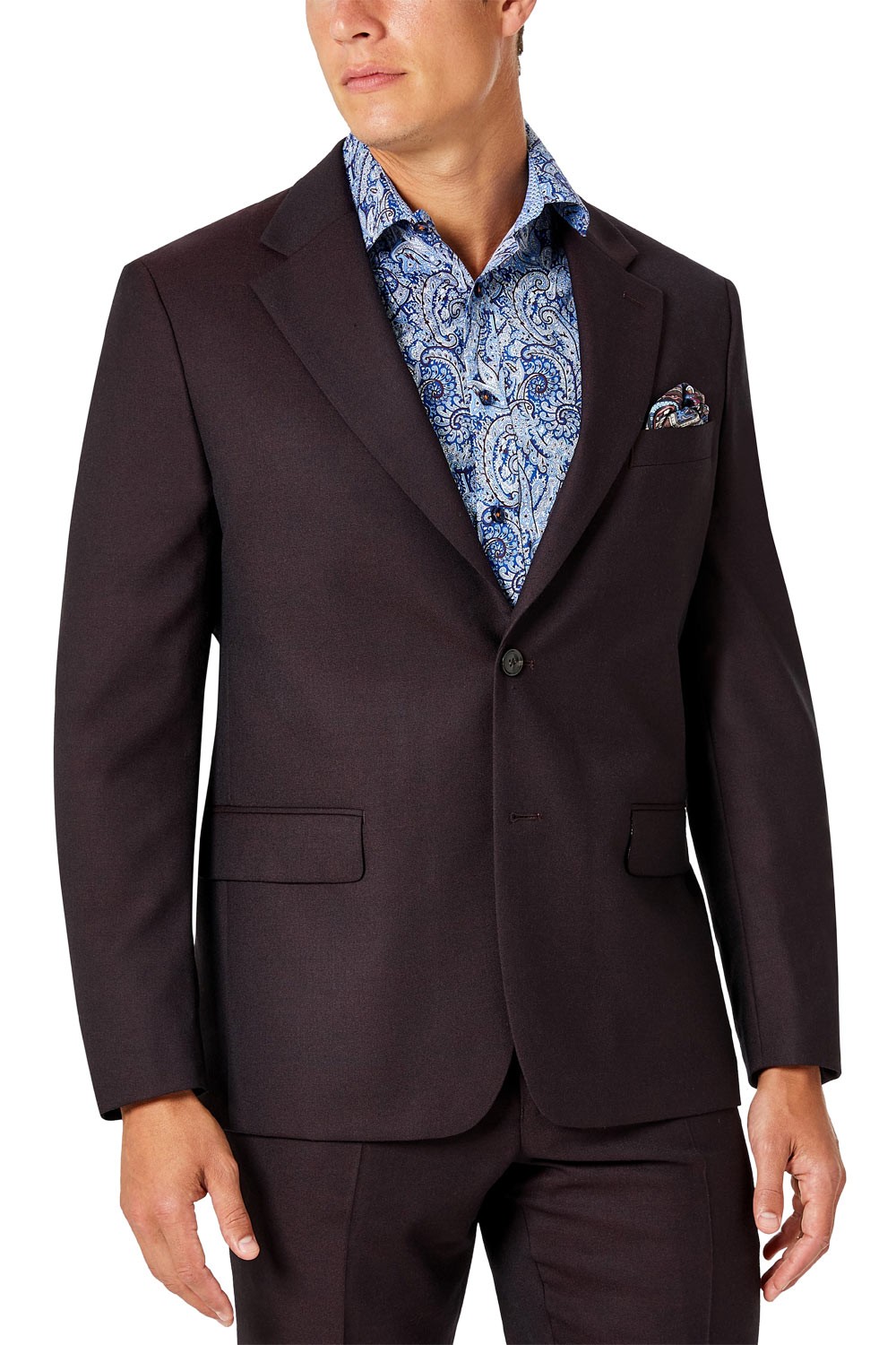 Tallia Mens Slim Fit Wool Suit Jacket 40 Regular Wine – NWT $425