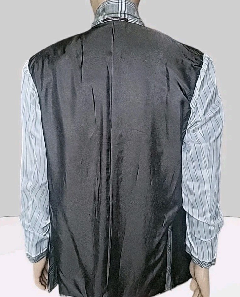 Hickey Freeman Blazer Mens 48 Gray Glen Check Plaid Lightweight Sport Jacket USA