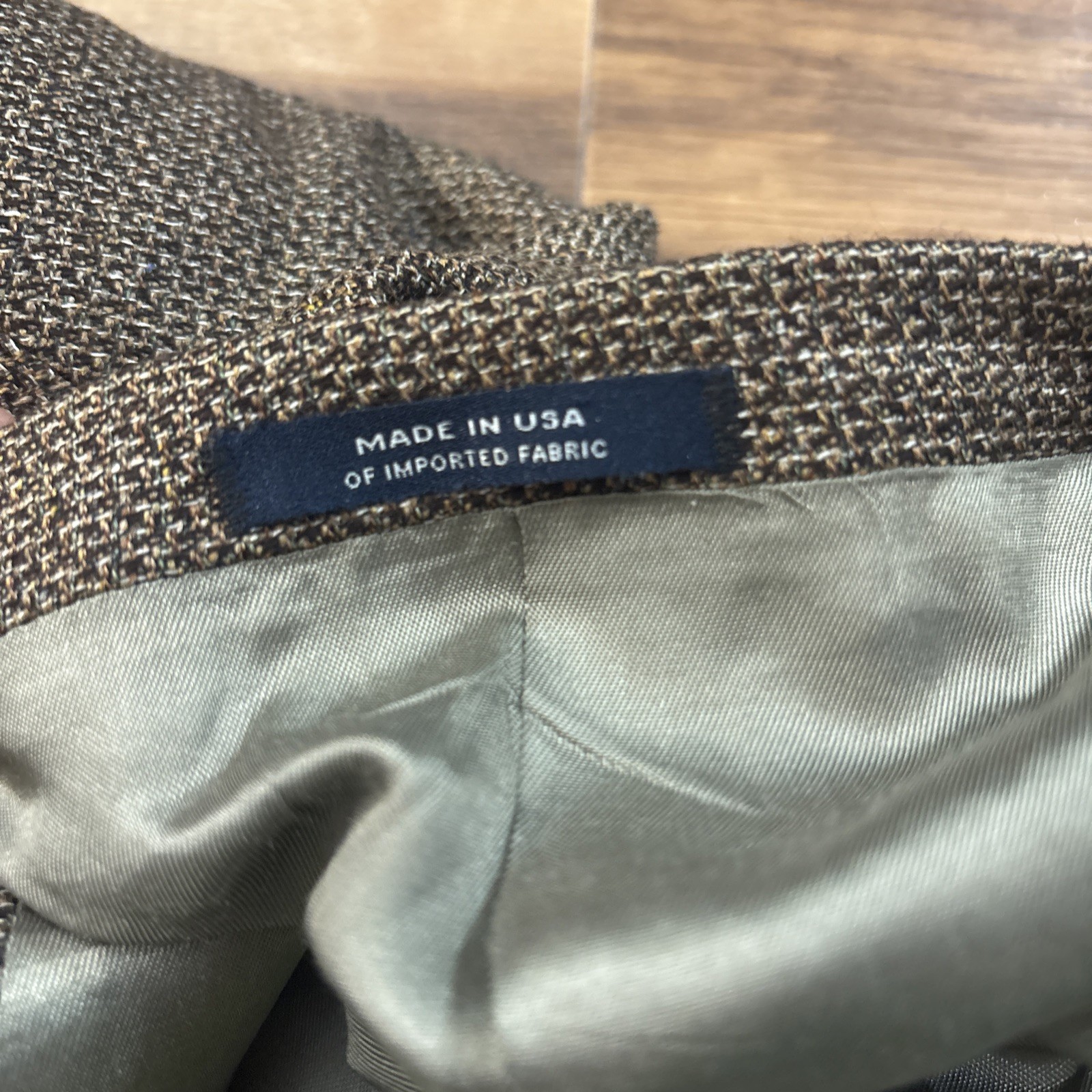 Hart Schaffner Marx Men’s Brown Suit Jacket Size 48L Made In USA