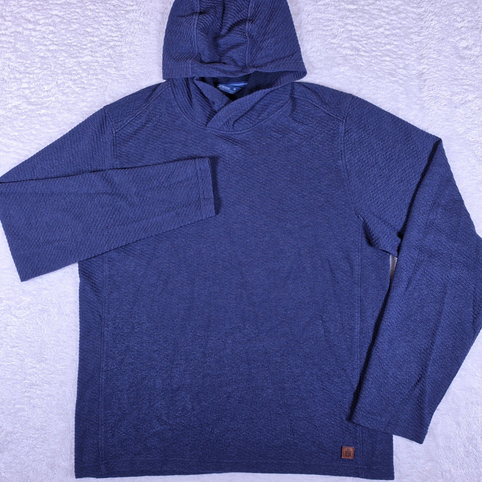 NEW Turtleson Bellefield Hoodie Mens M Navy Spandex Textured L/S Crossover $150
