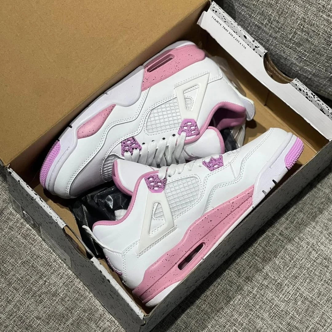 WOMEN Jordan 4 Retro White Pink Oreo – All Size US 5.5-11
