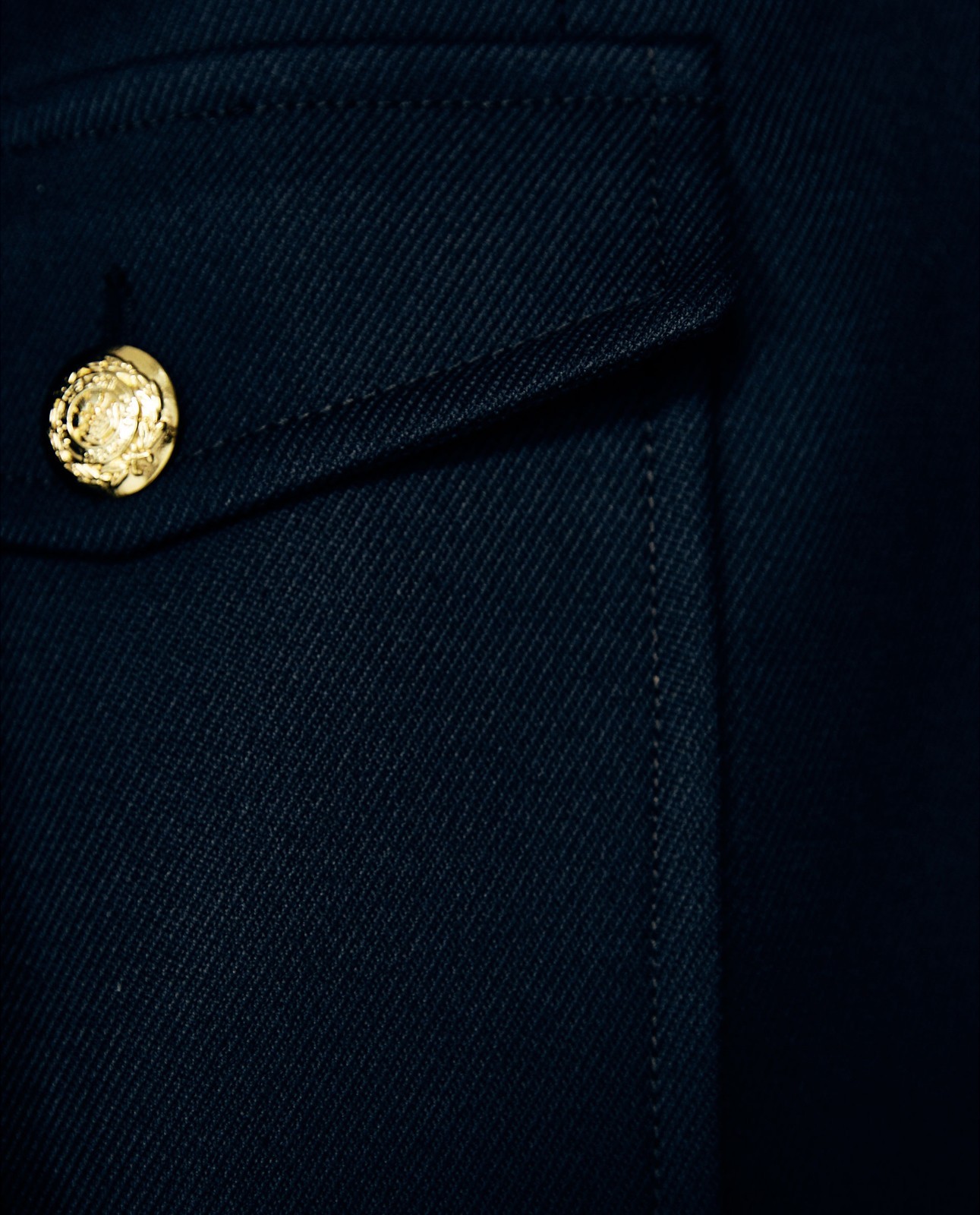 ZARA MAN Men’s Navy Blue Military Coat Gold Buttons NWT 4362/516